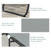 Light Grey Folding Sun Lounger with Four Recline Positions for Garden or Beach Use