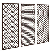 Set of 3 Outsunny wicker garden trellis panels shown together against a white background