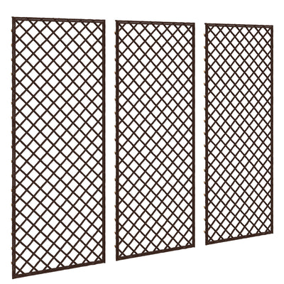 Set of 3 Outsunny wicker garden trellis panels shown together against a white background