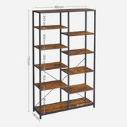 Dimensions diagram showing 100 cm width, 30 cm depth, 170 cm height and shelf gaps