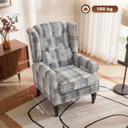 Wingback Accent Chair, Mixed Plaid