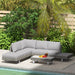 5 Seater Rattan Wicker Sofa Set With Cushions and Tea Table Light Grey by Outsunny