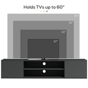 Wall Mounted Floating TV Stand for TVs up to 60 Inch with Storage and Cable Management Grey