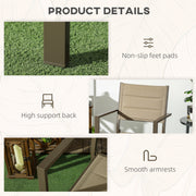 Set of 2 Khaki Aluminium Stacking Garden Chairs Lightweight and Space Saving Design