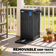 Outdoor Rubbish and Recycling Bin 110L with Snap-Lock Lid and Drip Tray Black Outsunny