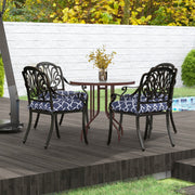 Blue 4 Piece Garden Chair Cushion Set With Ties For Indoor Or Outdoor Comfort