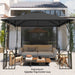 Black 3x3m Replacement Gazebo Canopy Double Tier Roof for Garden and Patio by Outsunny