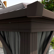 3.6 x 3m Aluminium Hardtop Gazebo with Accessories for Garden and Patio by Outsunny