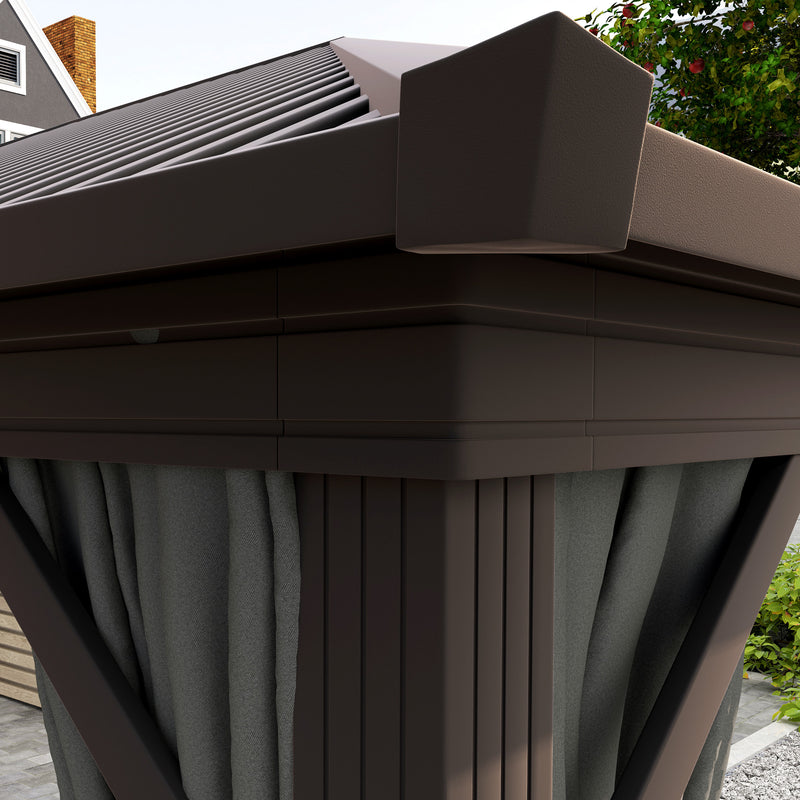 3.6 x 3m Aluminium Hardtop Gazebo with Accessories for Garden and Patio by Outsunny