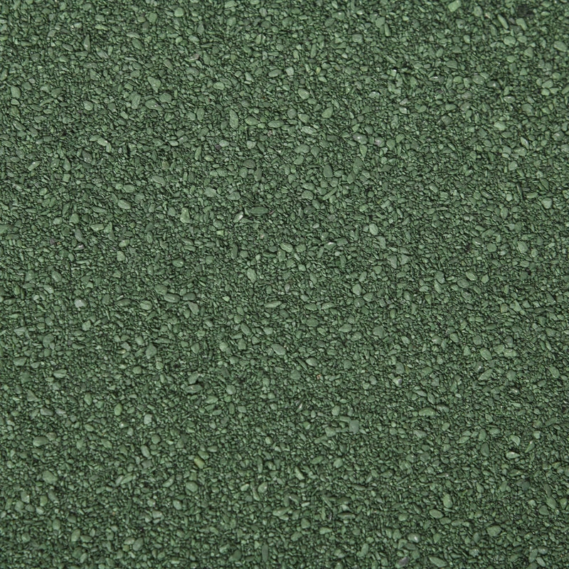 Close-up of the green asphalt granule roof covering on the sentry box shed