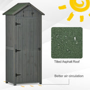 Grey sentry box shed shown with an asphalt roof close-up and raised feet for air flow