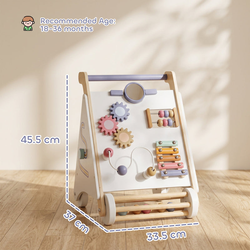Baby walker with 45.5 x 37 x 33.5 cm dimensions and recommended age 18-36 months label