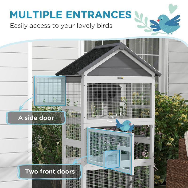 Multiple entrances graphic showing the side door and two front doors