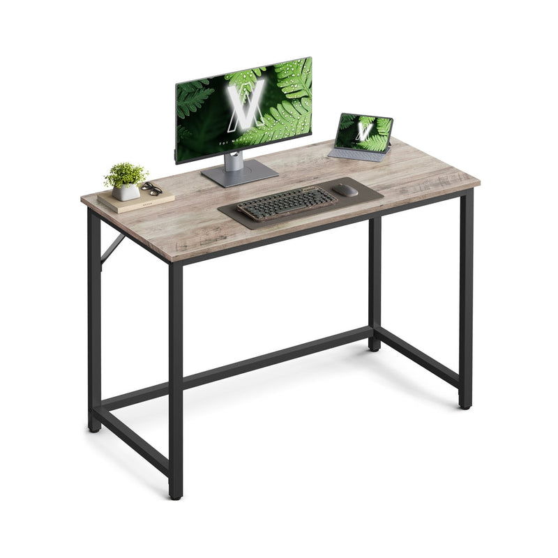 Wooden computer desk with storage shelf by Vasagle, main product view