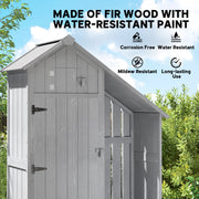Fir wood construction panel showing the water-resistant grey paint and apex roof