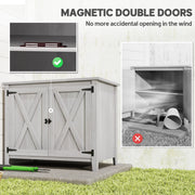 Magnetic double doors panel showing the catch strip that stops the doors blowing open