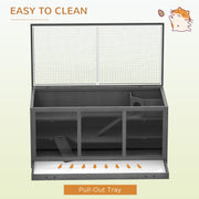 Diagram showing the pull-out base tray for easy cleaning