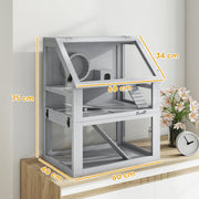 Dimension diagram showing 60 x 40 x 75cm size for the light grey colourway
