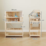 Dimension diagram showing 80 x 53 x 117cm size and floor measurements