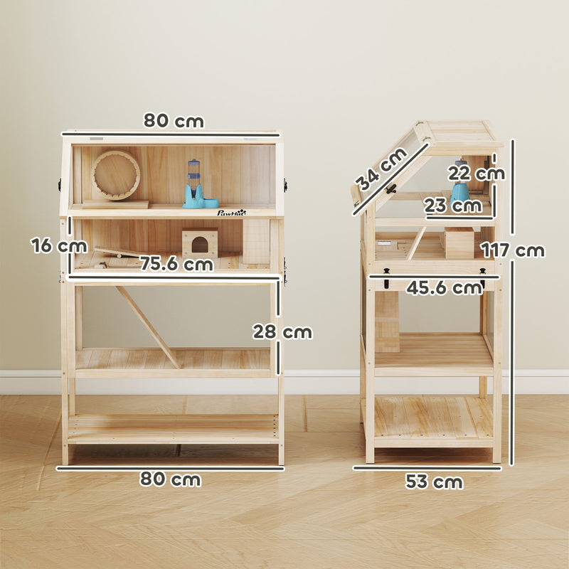 Dimension diagram showing 80 x 53 x 117cm size and floor measurements