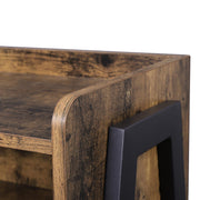 Vasagle wooden side table styled in a bedroom setting