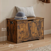 Dimensions diagram of storage bench, 76 x 40 x 48 cm