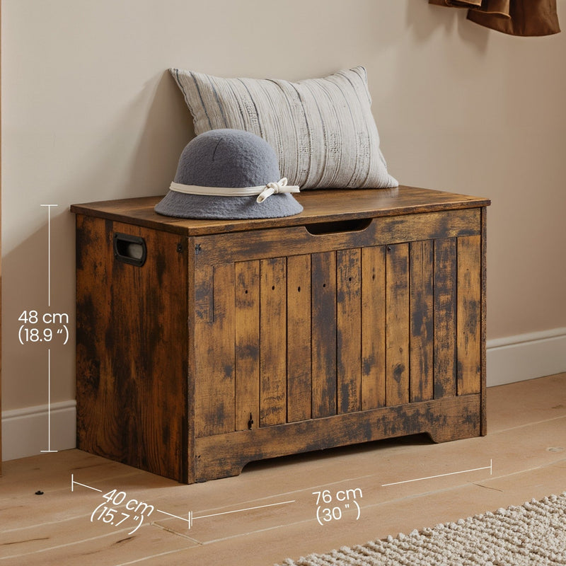 Dimensions diagram of storage bench, 76 x 40 x 48 cm