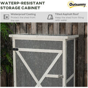 Panel showing rain running off the shed's waterproof coating and tilted asphalt roof