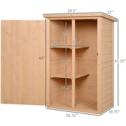Dimension diagram in inches showing the shed at 29.5 x 22 x 45.25 inches