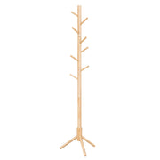 Wooden tree coat rack with 8 hooks by Vasagle, front view