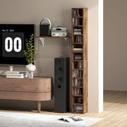 Tall Narrow CD Media Storage Tower Rustic Brown by HOMCOM