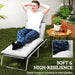 Light Grey Sun Lounger Cushion 190x56x10cm Thick Garden Chair Pad with UPF20+ Fabric by Outsunny