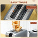 Grey 1.7L Fast Boil Cordless Kettle and 2 Slice Toaster Set with 7 Browning Levels by HOMCOM