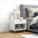 White Bedside Table with Gold Legs, Drawer and Shelf Elegant Design by HOMCOM