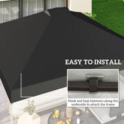 Gazebo Roof Replacement Waterproof UV Protection for 3 x 3 m Frames Black Outsunny