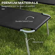 Black Foldable Sun Lounger Set of 2 With Sun Shade and Adjustable Backrest by Outsunny
