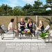 4 Piece Patio Dining Set with Cushions in Black and Light Grey by Outsunny