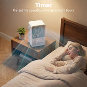 Desk Fan and Humidifier for Cool and Comfortable Home Office or Bedroom White AOSOM