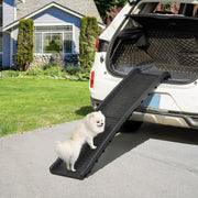 Foldable Dog Car Ramp for SUVs and Vehicles Non Slip Surface Easy to Store Black AOSOM