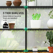 Mini Walk In Greenhouse 143 x 140cm with Shelves and Cover White by Outsunny