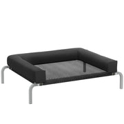 Raised Pet Bed for Small Dogs or Cats with Cooling Mesh and Supportive Pillow Black AOSOM