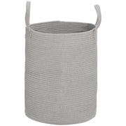 Cotton Rope Laundry Basket 36L With Easy Carry Handles For Clothes Storage, Grey