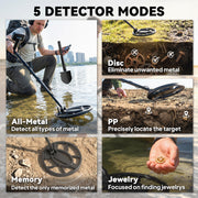 Metal Detector for Outdoor Treasure Hunting with Waterproof Coil and LCD Display Black Orange AOSOM