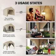 3x3m Garden Gazebo with Insect Netting and Weather Protection for Private Outdoor Gatherings, Khaki Outsunny