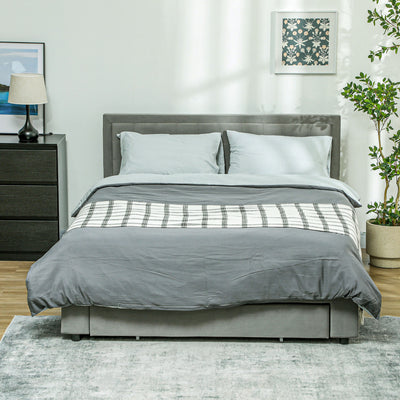 King Size Ottoman Bed Frame With Storage Drawer Ideal For Bedrooms Grey