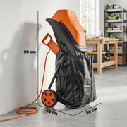 Electric Garden Shredder with Quiet Operation and Large Collection Bag Orange AOSOM