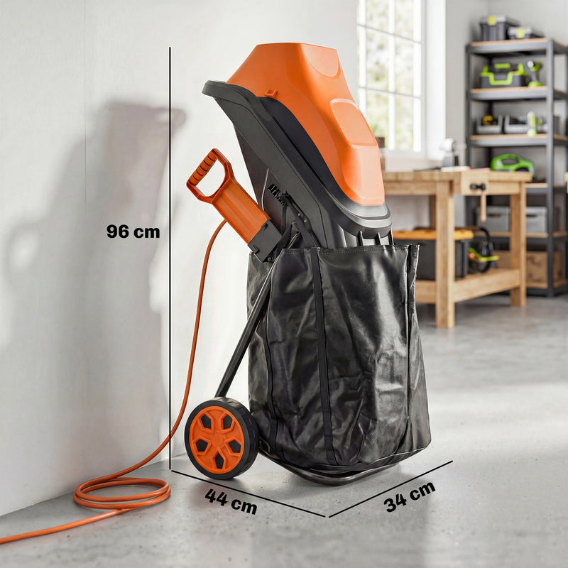 Electric Garden Shredder with Quiet Operation and Large Collection Bag Orange AOSOM
