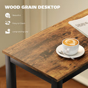 Wood Effect Rectangular Bar Table for Small Kitchens or Breakfast Dining Rustic Brown