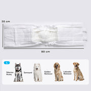 Disposable Dog Nappies for Large Male Dogs Prevent Leaks and Keep Floors Clean White Pack of 48 Pawhut