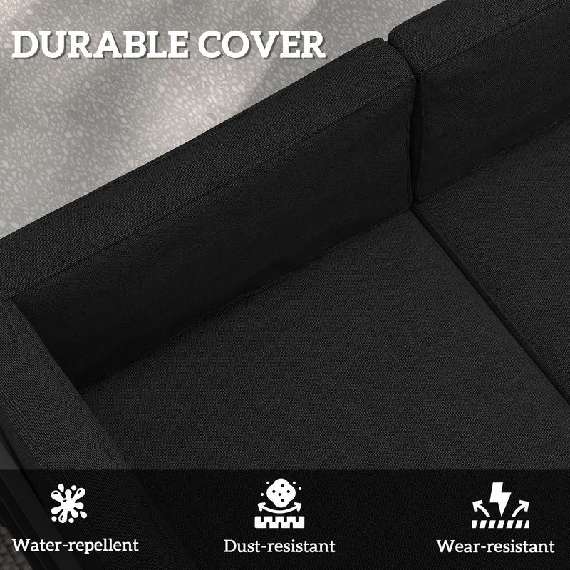 Black 14 Piece Replacement Cushions for Rattan Furniture Outdoor Seat and Back Pads by Outsunny